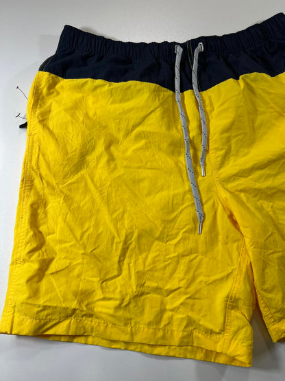 Nautica Men's Yellow and Navy Swim Shorts