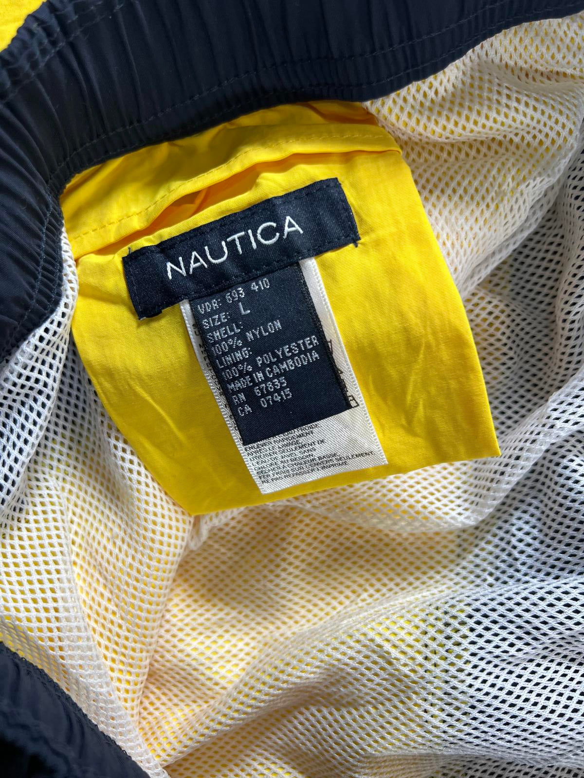 Nautica Men's Yellow and Navy Swim Shorts
