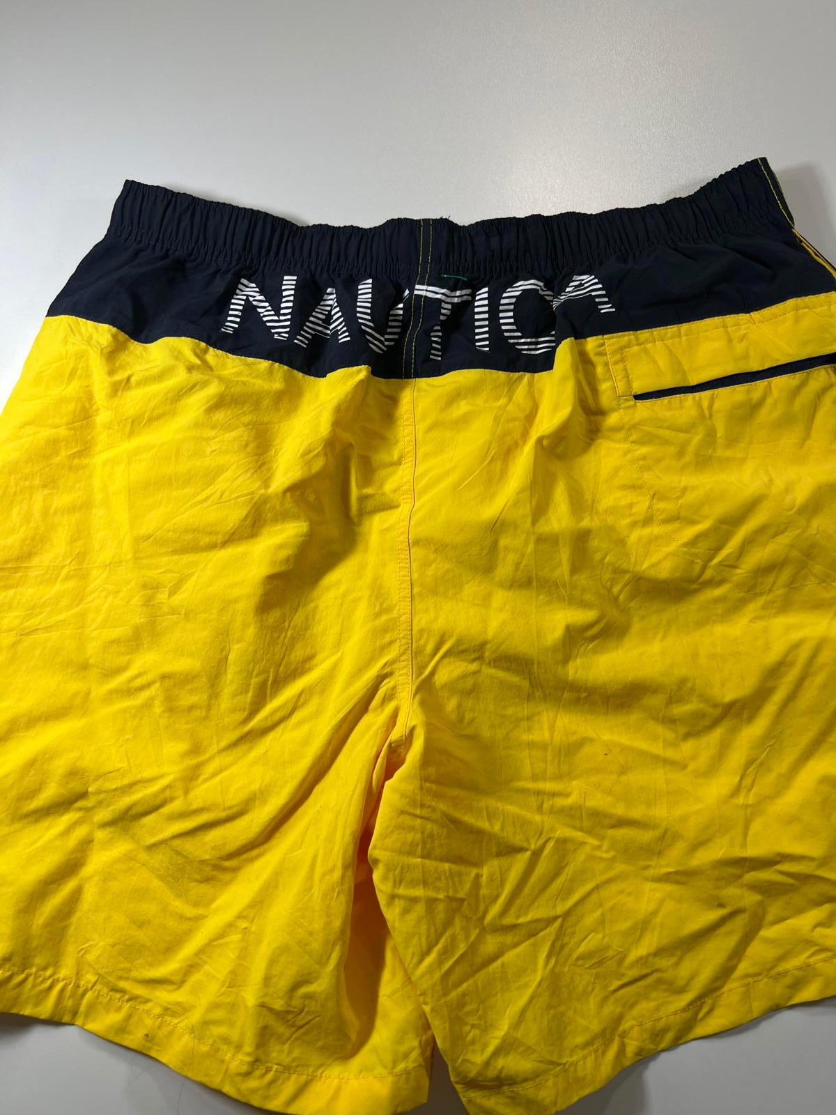 Nautica Men's Yellow and Navy Swim Shorts