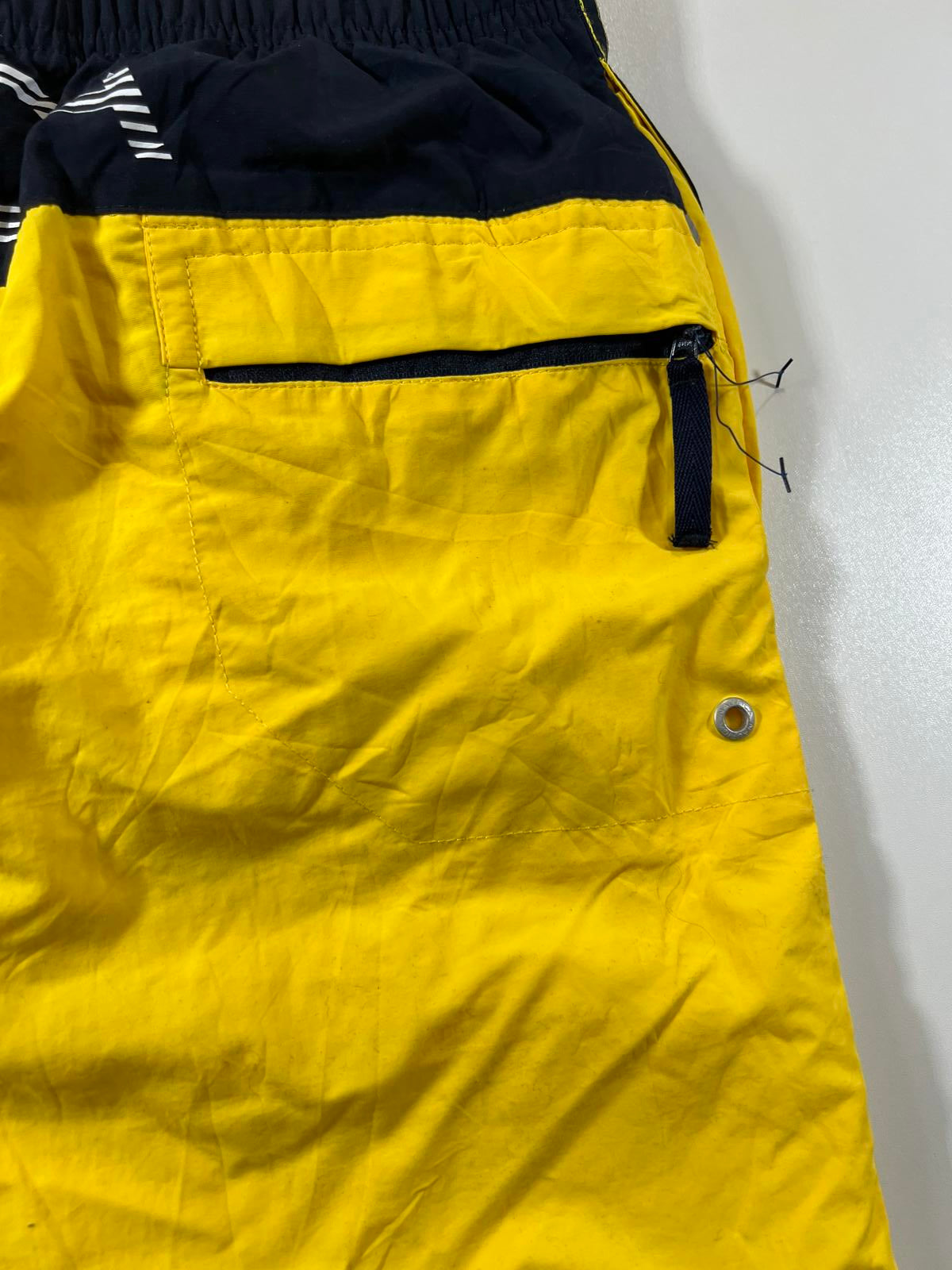 Nautica Men's Yellow and Navy Swim Shorts
