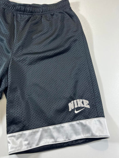 Nike Black Mesh Athletic Shorts with Silver Trim