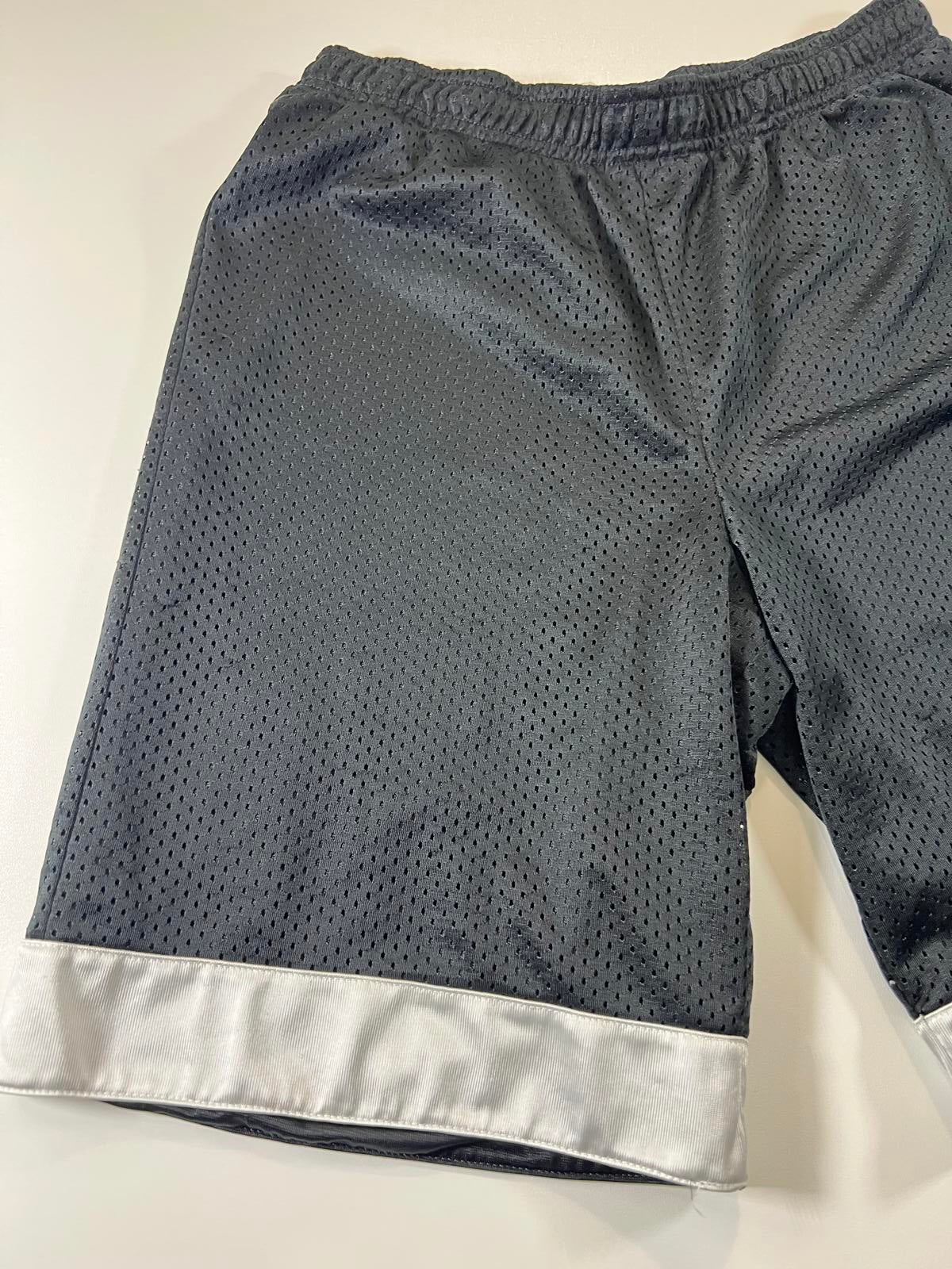 Nike Black Mesh Athletic Shorts with Silver Trim