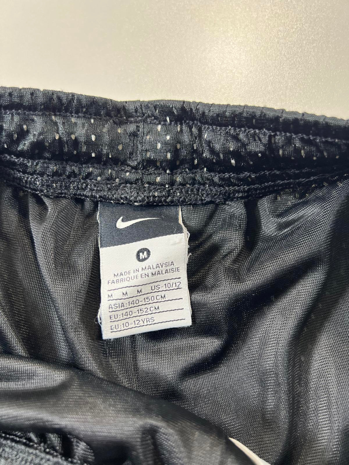 Nike Black Mesh Athletic Shorts with Silver Trim