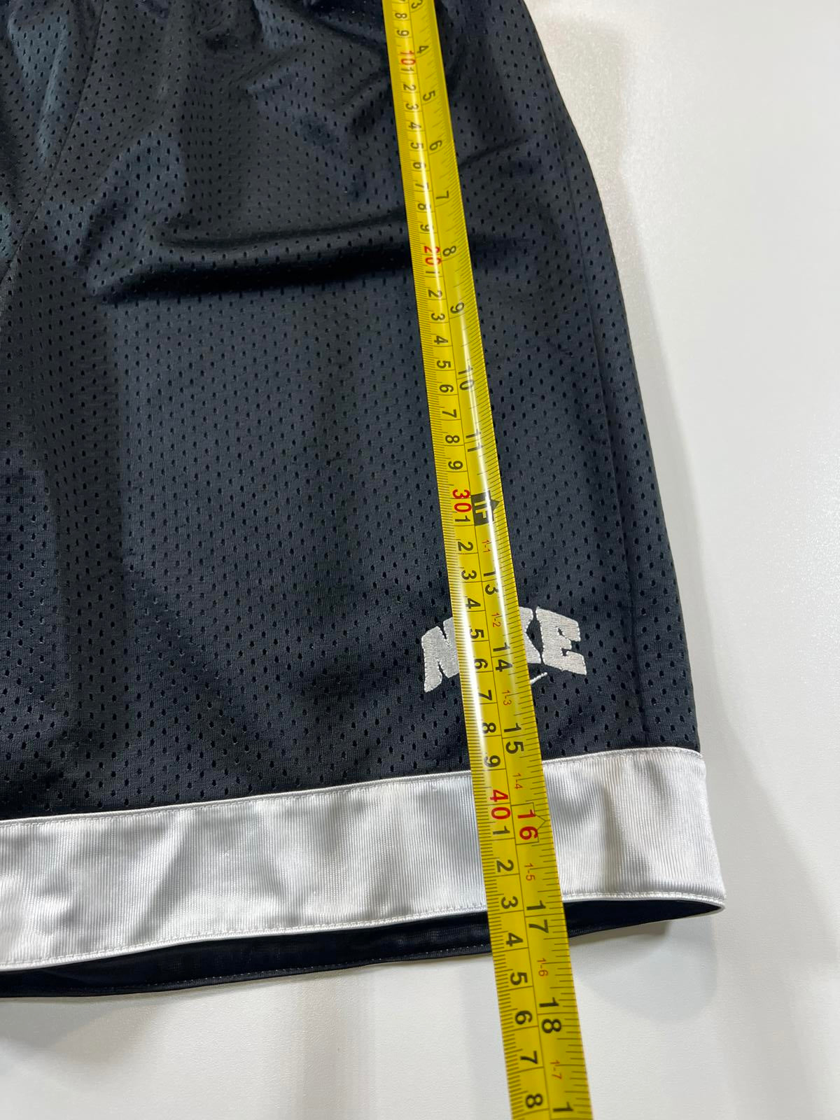 Nike Black Mesh Athletic Shorts with Silver Trim