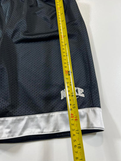 Nike Black Mesh Athletic Shorts with Silver Trim