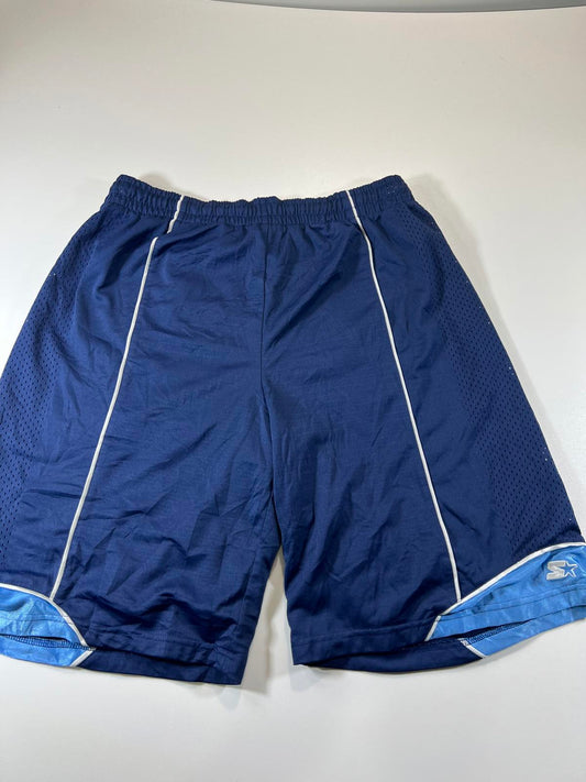 Starter Men's Navy Blue Athletic Shorts with Light Blue M