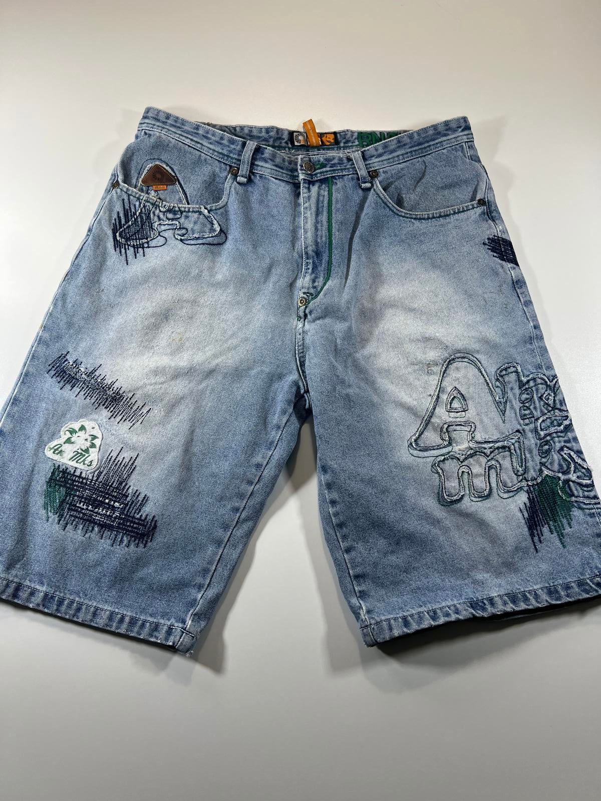 Akademiks Patchwork Denim Shorts 36