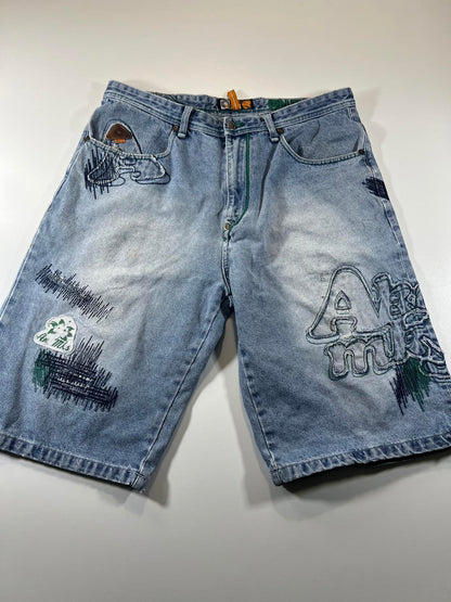 Akademiks Patchwork Denim Shorts 36