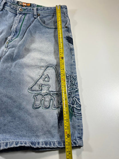 Akademiks Patchwork Denim Shorts 36
