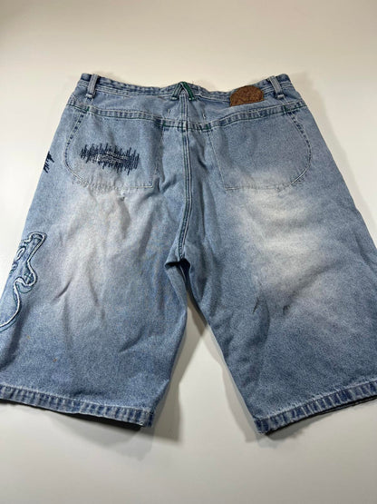 Akademiks Patchwork Denim Shorts 36