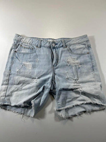 Light Blue Distressed Denim Shorts
