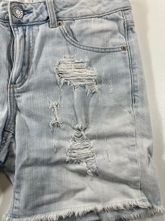Light Blue Distressed Denim Shorts