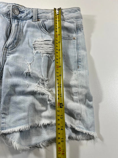 Light Blue Distressed Denim Shorts