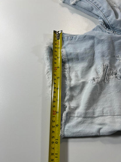Light Blue Distressed Denim Shorts