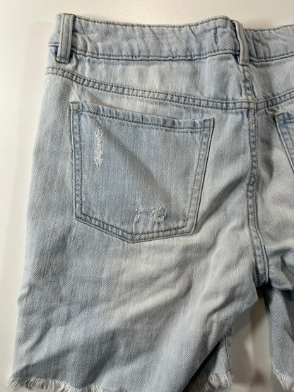 Light Blue Distressed Denim Shorts