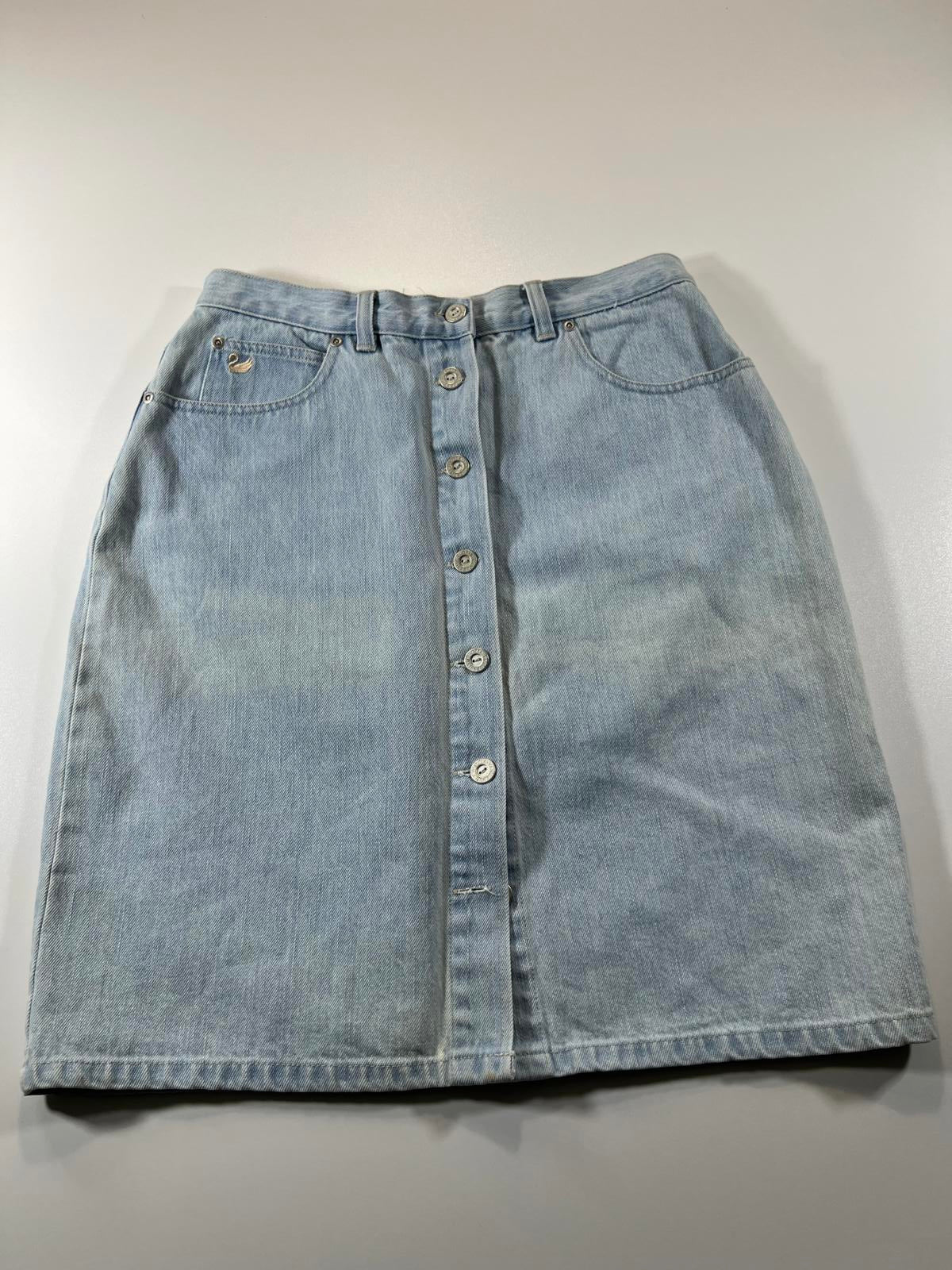 Vintage Gloria Vanderbilt Light Blue Denim Skirt