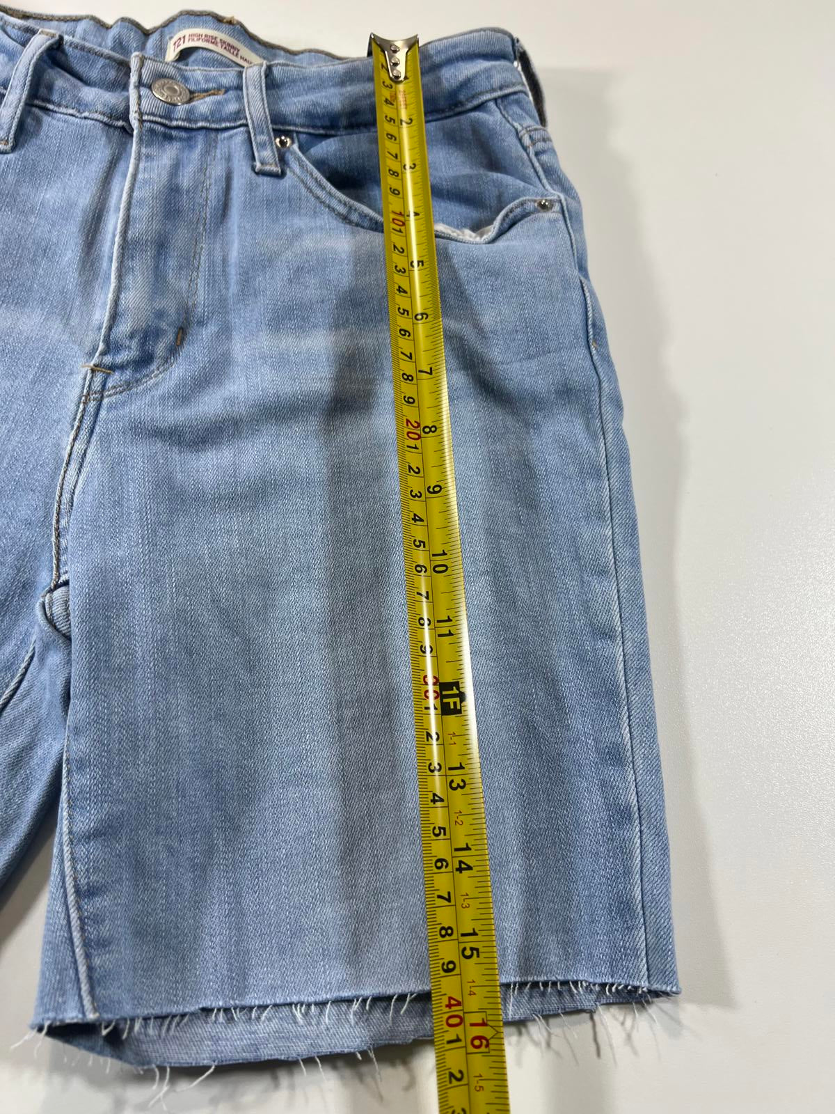 Levi's 721 Light Blue Denim Cutoff Shorts 27