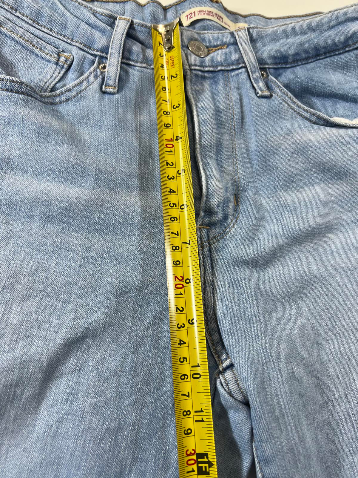 Levi's 721 Light Blue Denim Cutoff Shorts 27