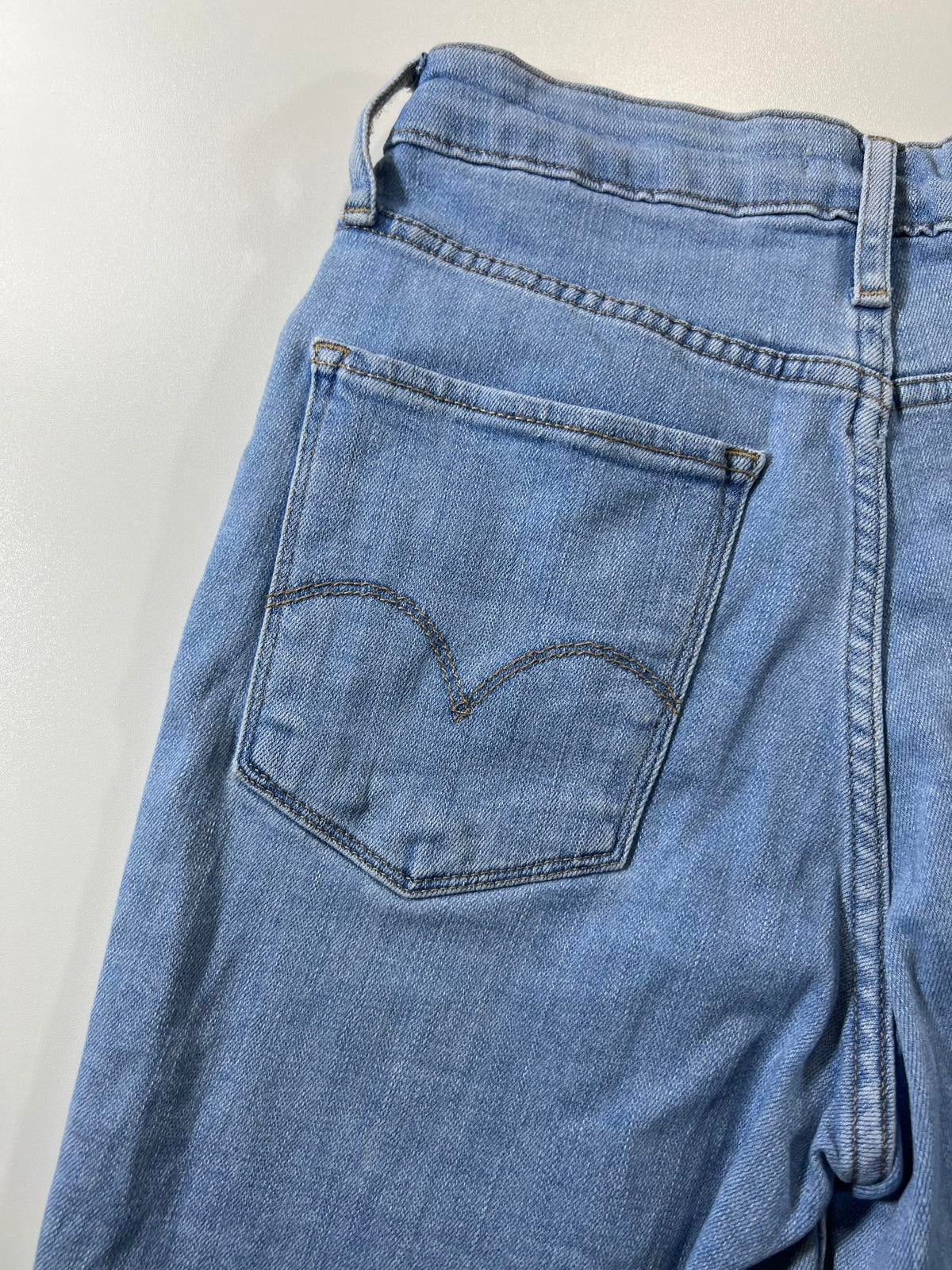 Levi's 721 Light Blue Denim Cutoff Shorts 27