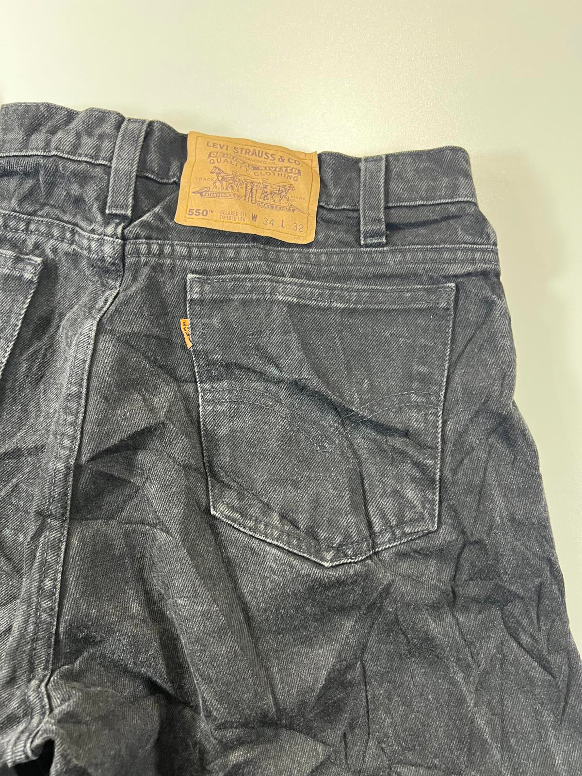 Vintage Levi’s 550 Black Denim Shorts 34