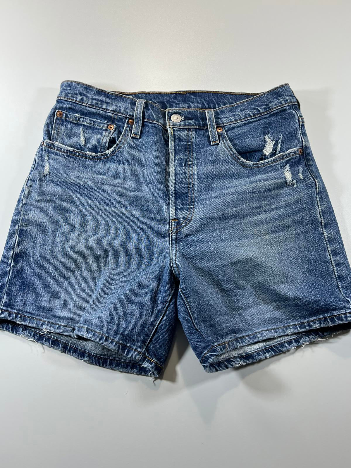 Vintage Levi’s 501 Blue Distressed Denim Shorts 30