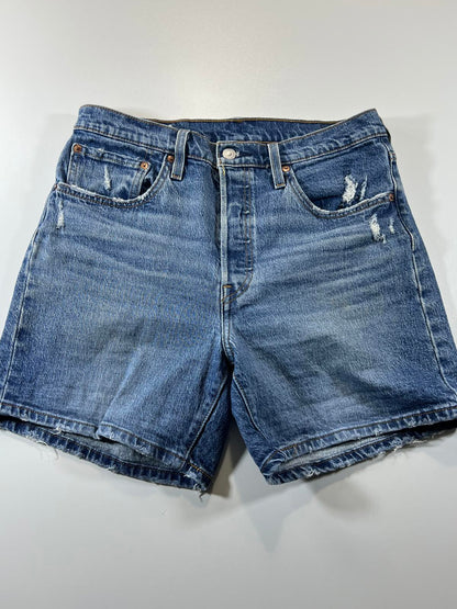 Vintage Levi’s 501 Blue Distressed Denim Shorts 30