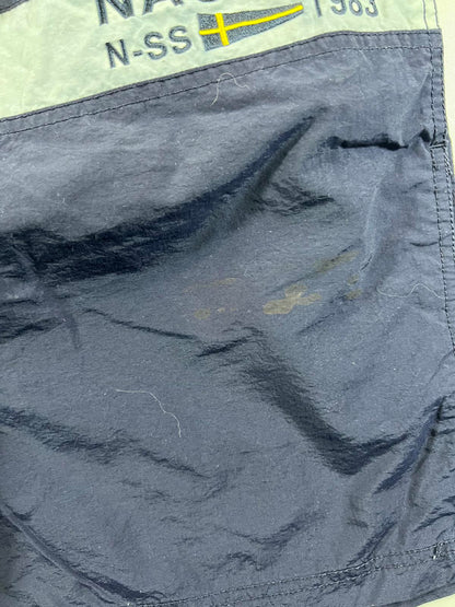 Nautica Men's Navy Swim Shorts with Yellow and White Accents