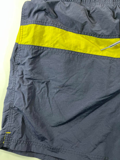 Nautica Men's Navy Swim Shorts with Yellow and White Accents