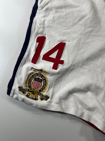 Ralph Lauren Polo White Athletic Shorts #14 and Crest L