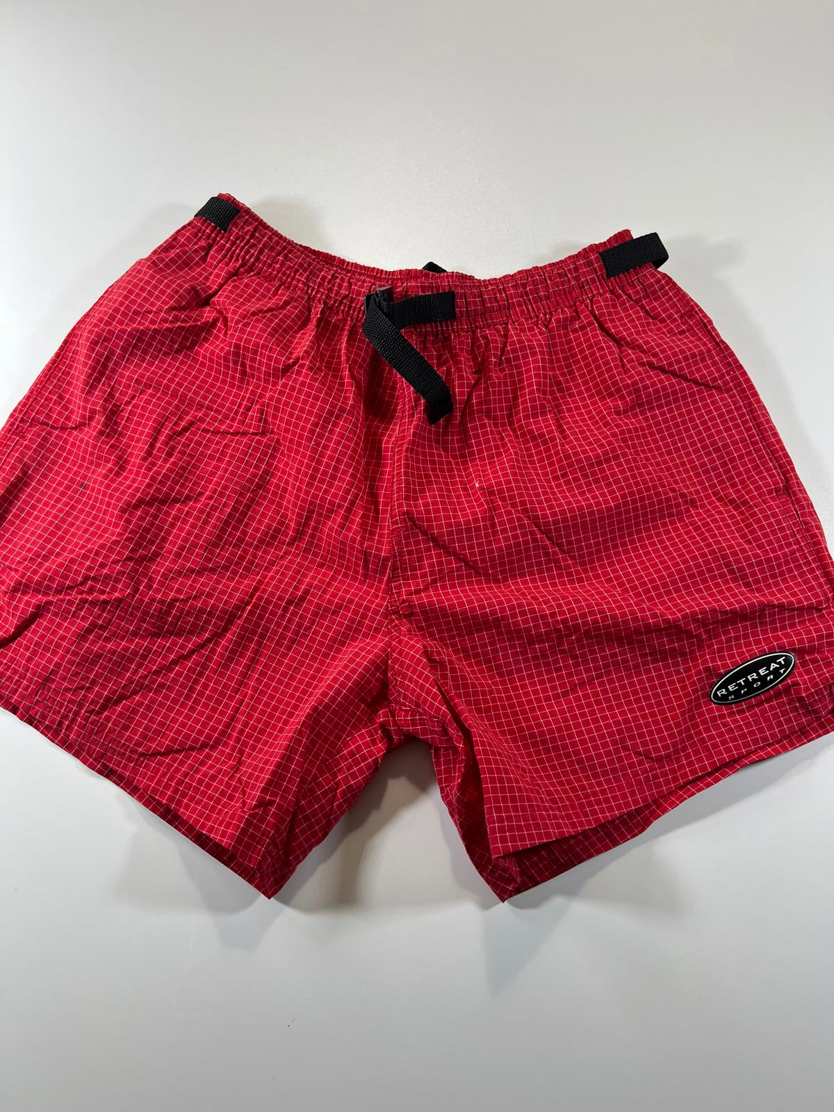 Vintage Retreat Sport Red Checkered Shorts