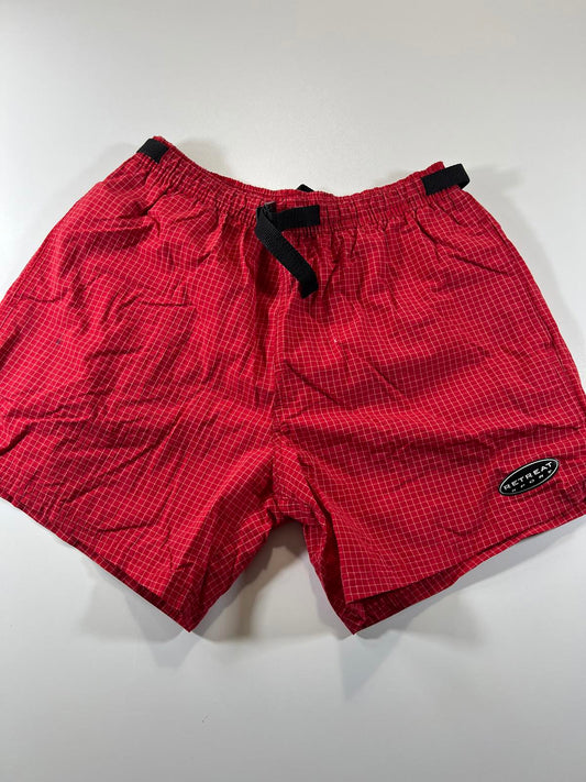 Vintage Retreat Sport Red Checkered Shorts