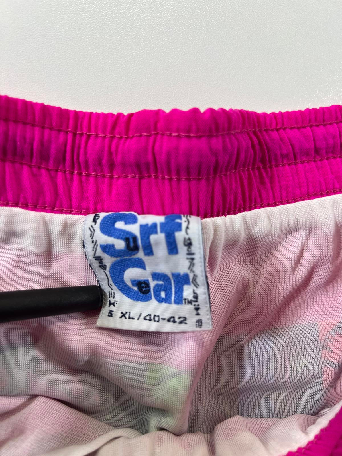 Vintage Pink Swim Shorts with Multicolour Patterned M