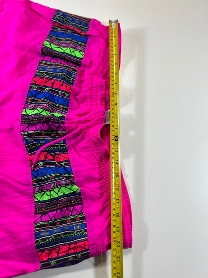 Vintage Pink Swim Shorts with Multicolour Patterned M