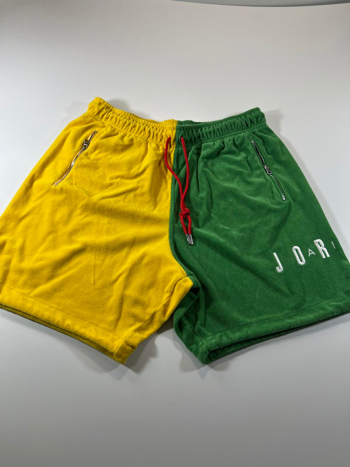 Jordan Two-Tone Yellow and Green Shorts L