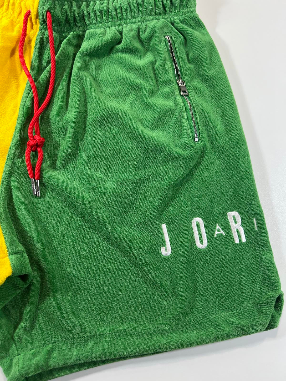 Jordan Two-Tone Yellow and Green Shorts L