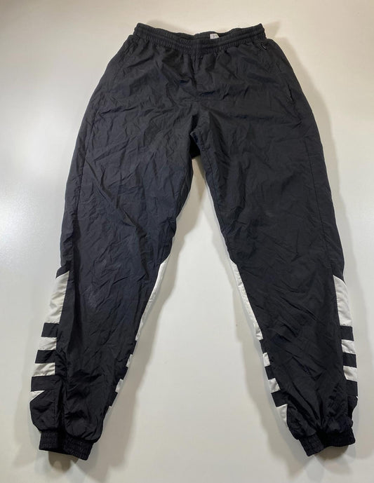 Adidas Black and White Track Pants with Elastic Waistband