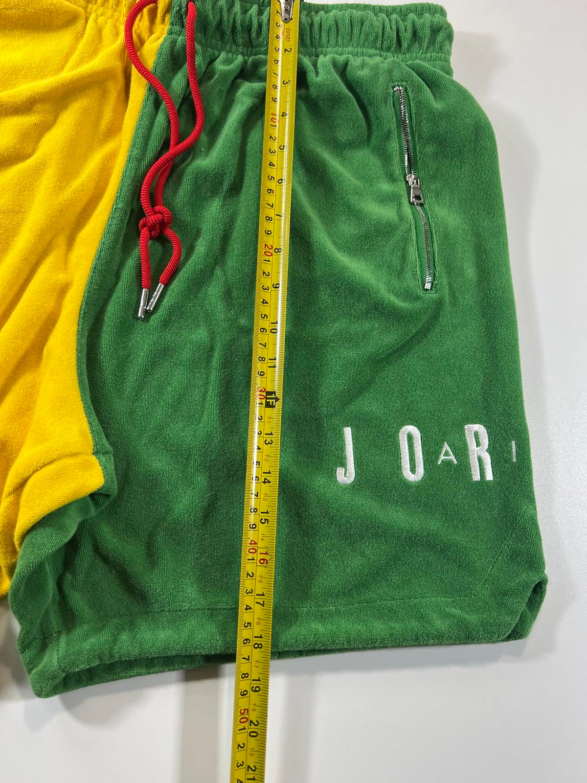 Jordan Two-Tone Yellow and Green Shorts L