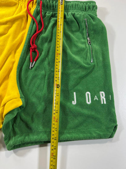 Jordan Two-Tone Yellow and Green Shorts L