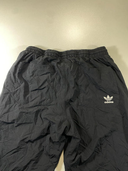 Adidas Black and White Track Pants with Elastic Waistband