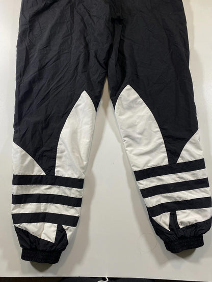 Adidas Black and White Track Pants with Elastic Waistband