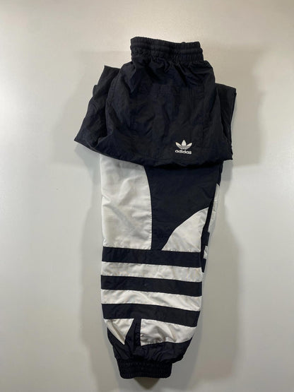 Adidas Black and White Track Pants with Elastic Waistband
