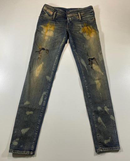 Diesel Distressed and Bleached Skinny Jeans