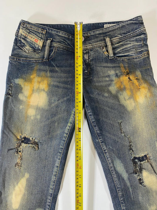 Diesel Distressed and Bleached Skinny Jeans