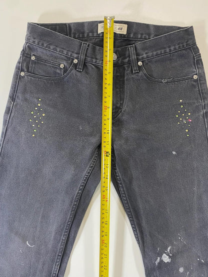 Kenzo H&M Black Denim Jeans with Distressed Details