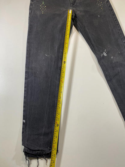 Kenzo H&M Black Denim Jeans with Distressed Details