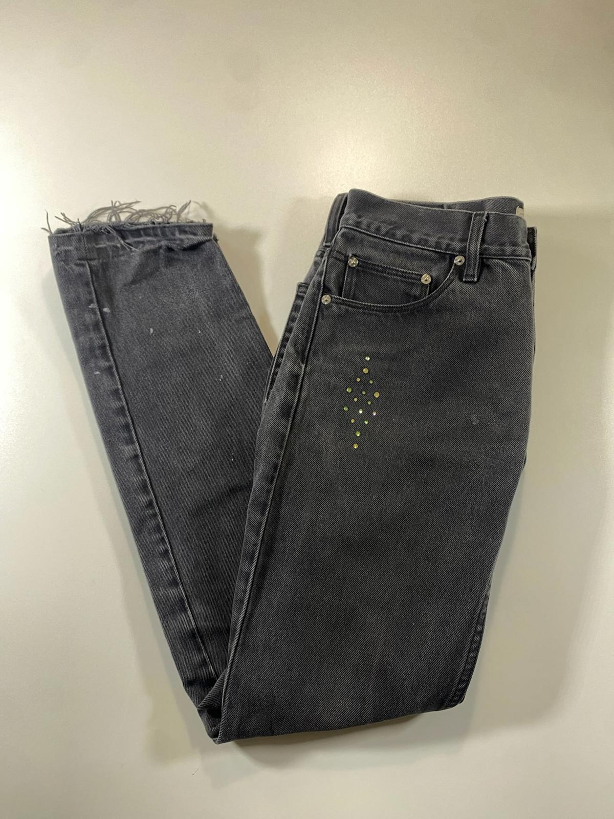Kenzo H&M Black Denim Jeans with Distressed Details