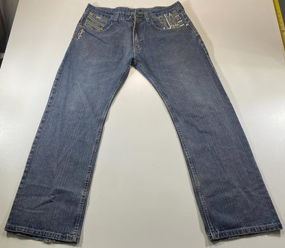 Vintage Sean John Blue Denim Jeans with Embroidered Details