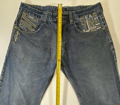 Vintage Sean John Blue Denim Jeans with Embroidered Details