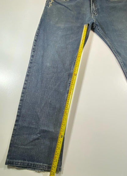Vintage Sean John Blue Denim Jeans with Embroidered Details