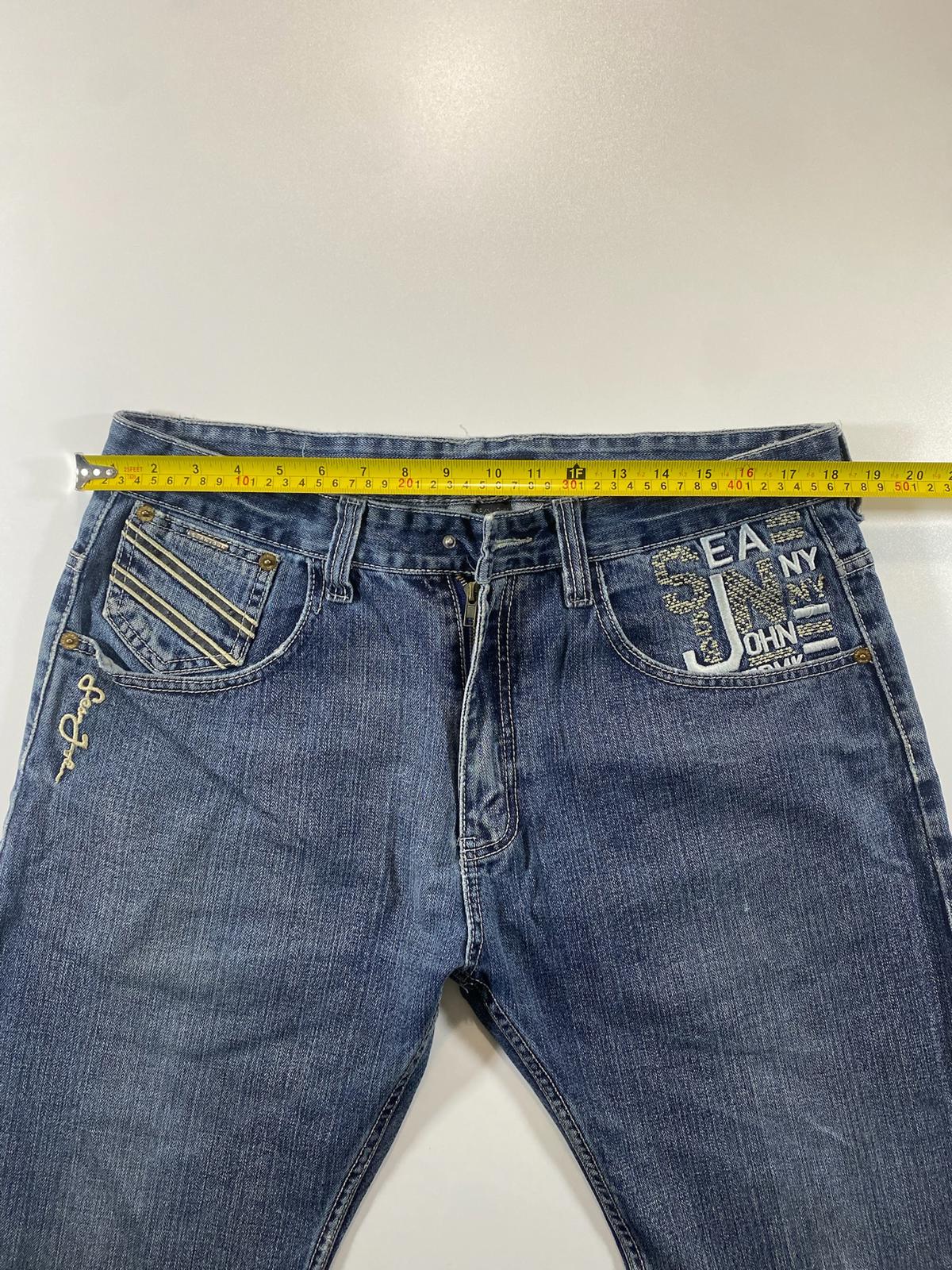 Vintage Sean John Blue Denim Jeans with Embroidered Details